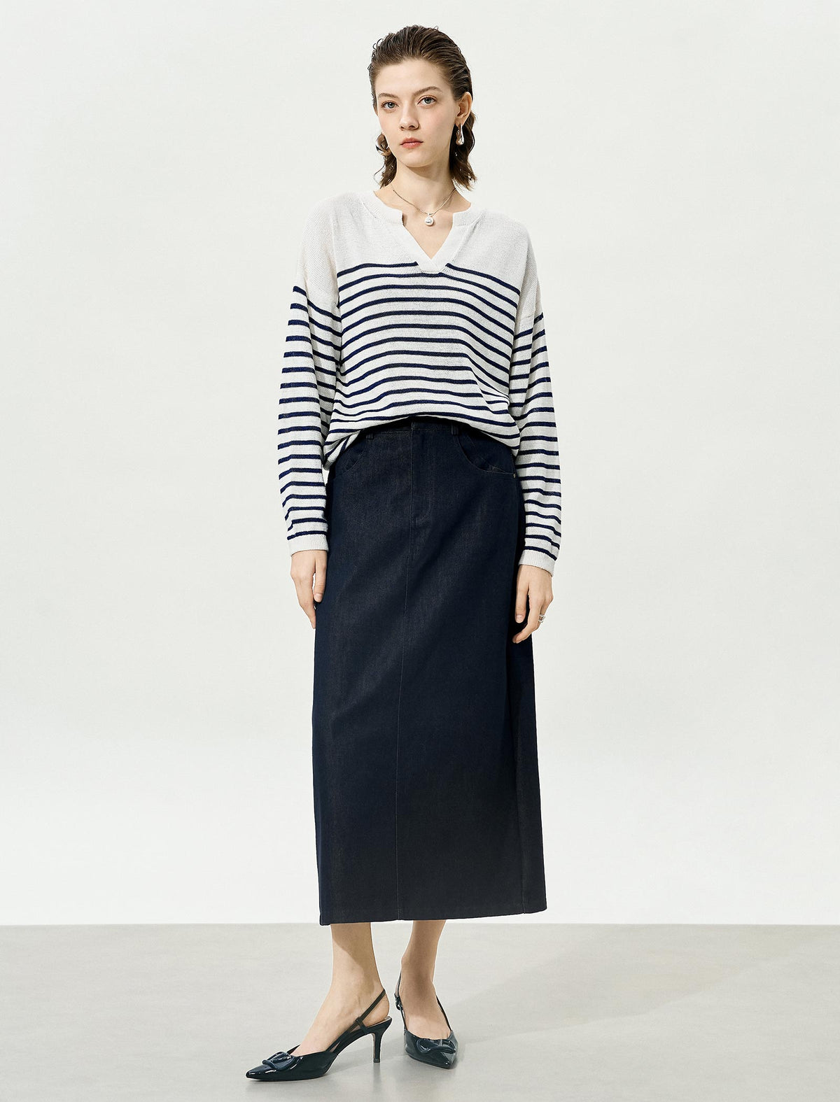 Striped Loose Pullover Knit Sweater