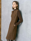 Wool-Blend Mock Two-Piece Sheath Dress