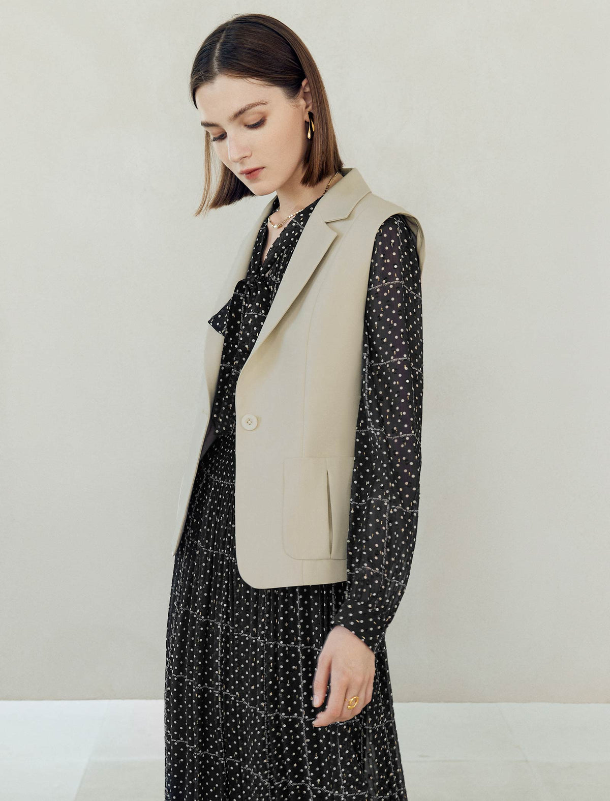 Sleeveless Blazer Vest