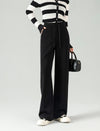 Stylish Black Drawstring Wide Leg Pants