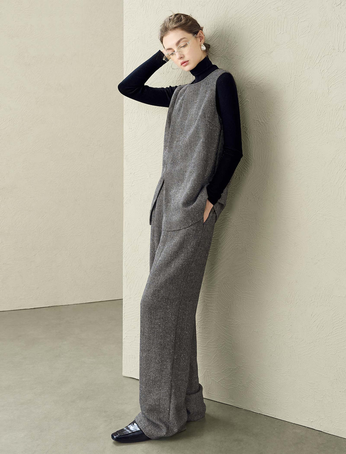 Herringbone Wool-Blend Vest