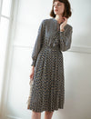 Floral Print V-Neck Long Sleeve Dress