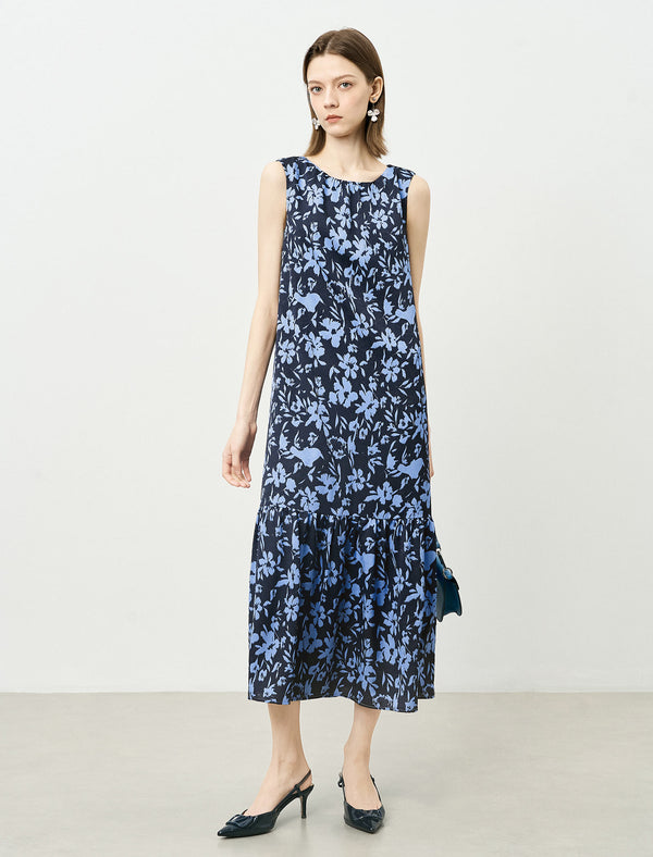 Floral Sleeveless Midi Dress