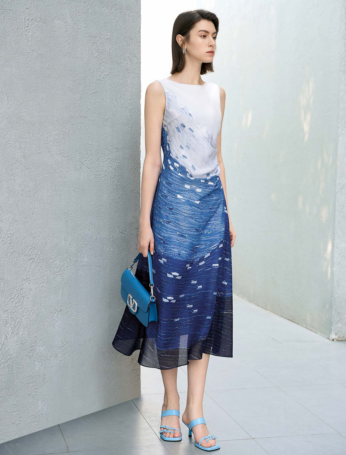 The Starry Night Sleeveless Midi Dress
