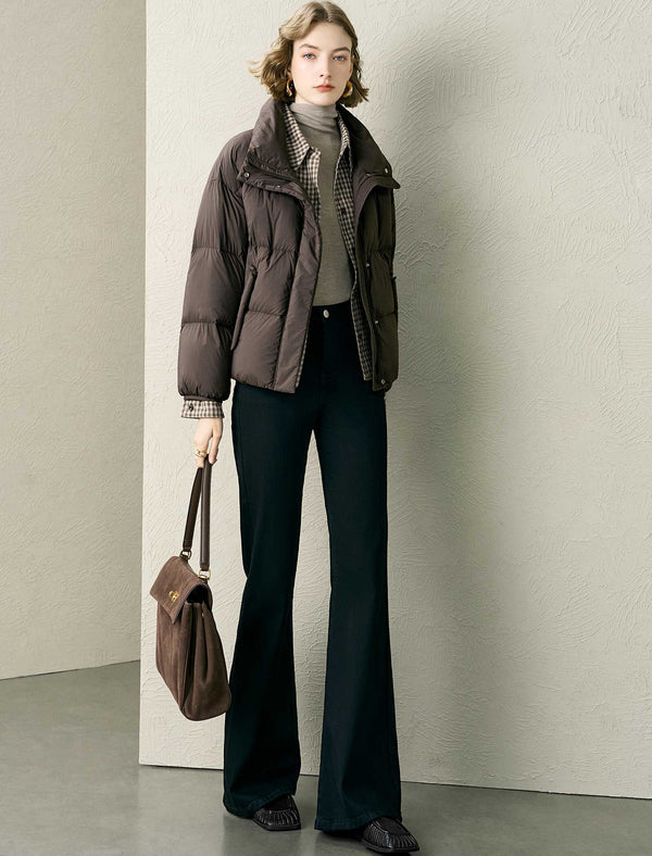 Stand-Collar Side Pocket Down Jacket