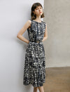 Geometric Print Sleeveless Midi Dress