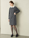 Plaid Vintage Doll Collar Straight Short Dress