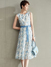 Floral Lace Sleeveless Midi Dress