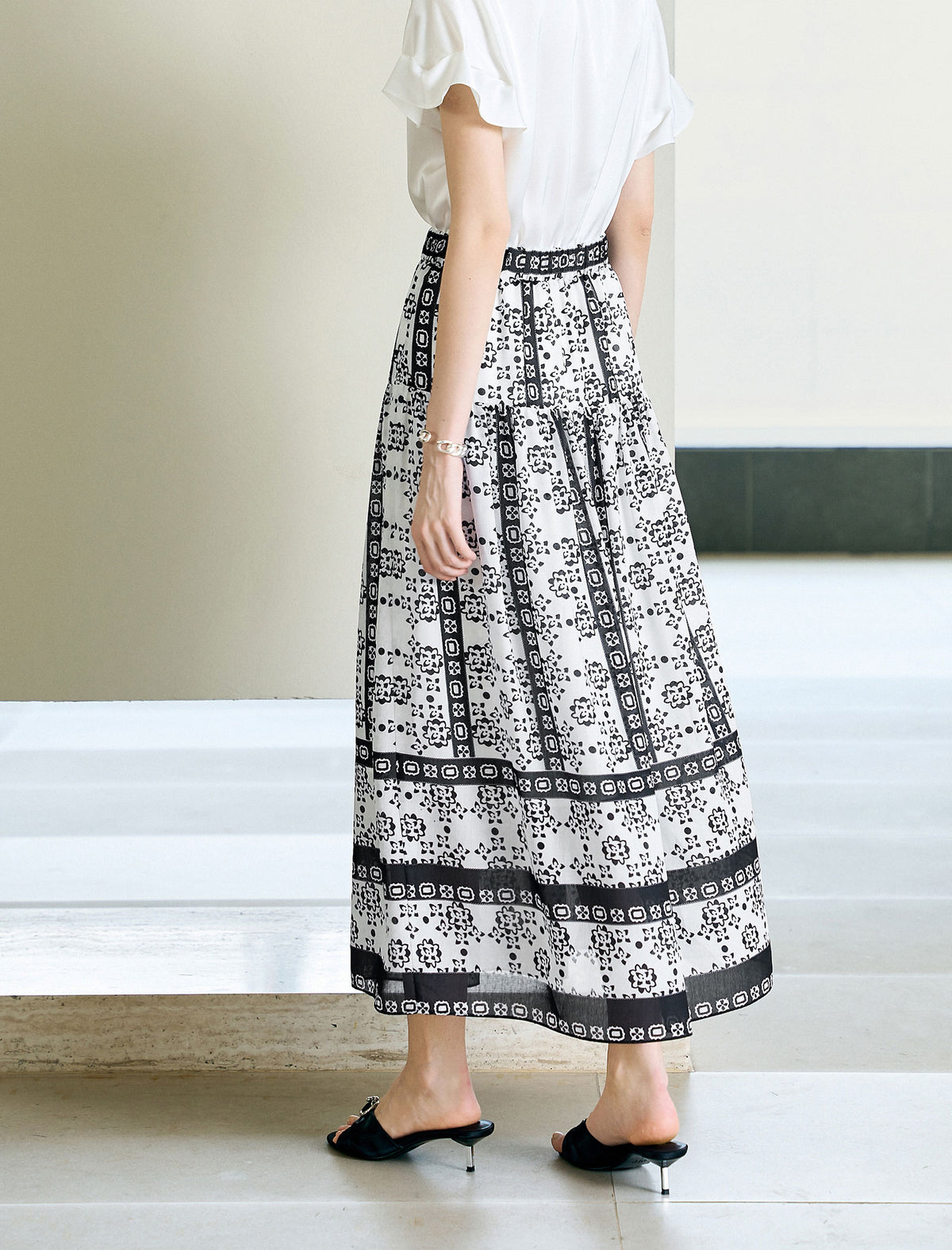 Retro Boho Printed Skirt