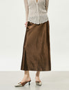Textured Satin Midi Skirt