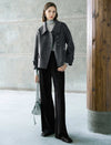 Asymmetric Button Wool-Blend Jacket