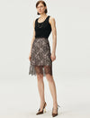 Sheer Lace Midi Skirt