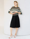 Solid Color Pleated A-Line Skirt