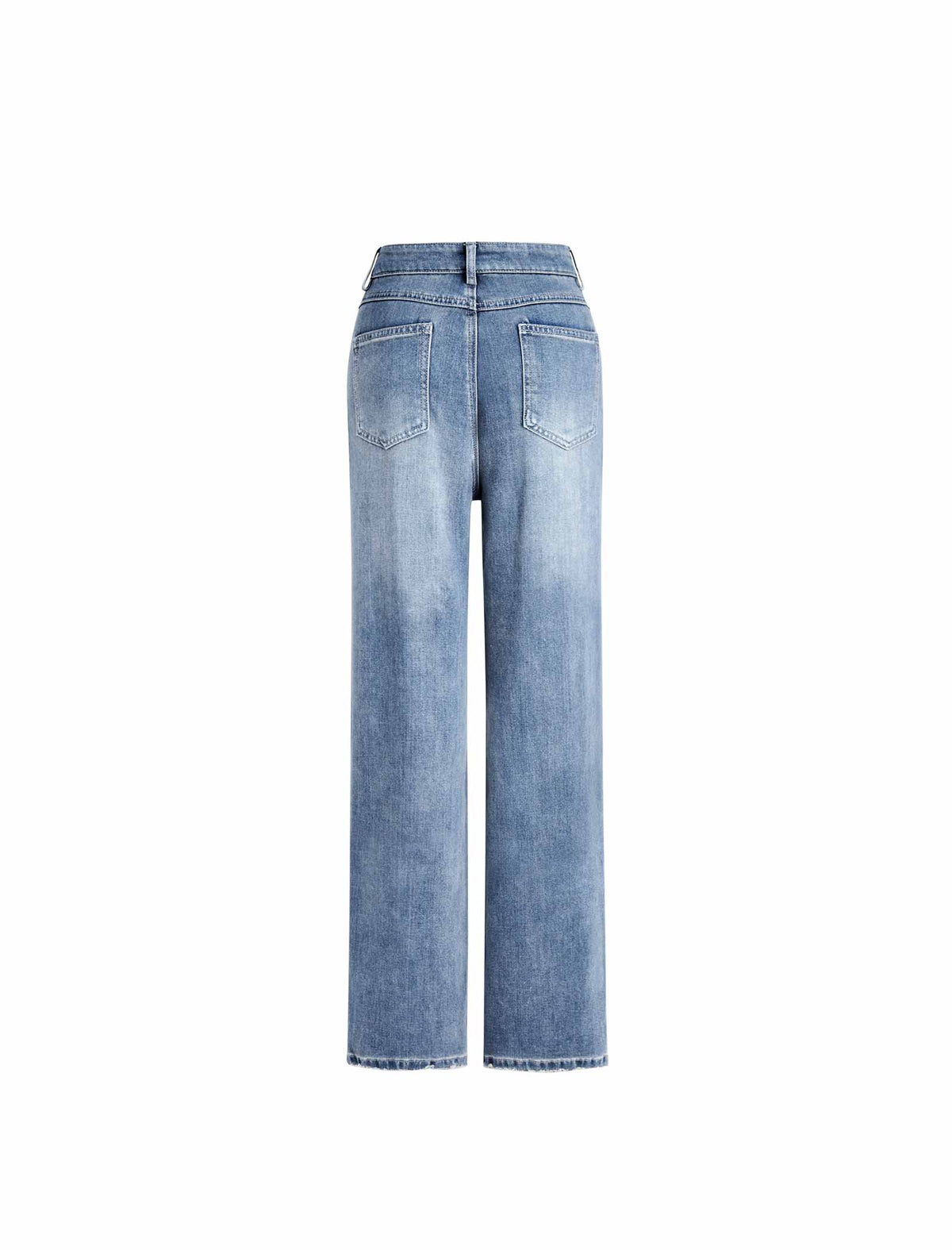 High Waist Stretch Straight Leg Ankle Length Jeans