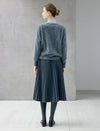 Wool and Mulberry Silk Blend Beaded V-Neck Sweater