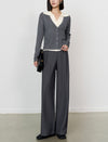High Waist Wide‑Leg Long Trousers