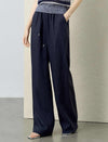 Linen Wide-Leg Drawstring Pants