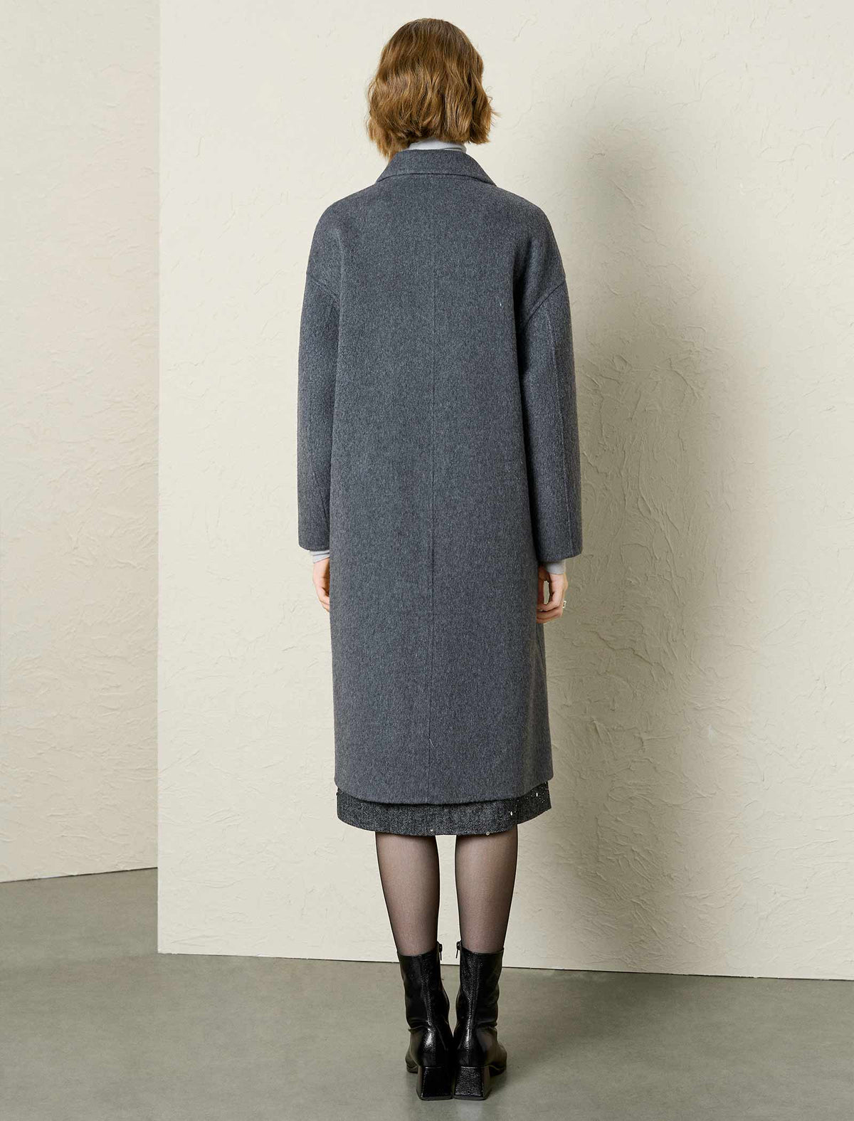 100% Australian Superfine Wool Double-Breasted Coat