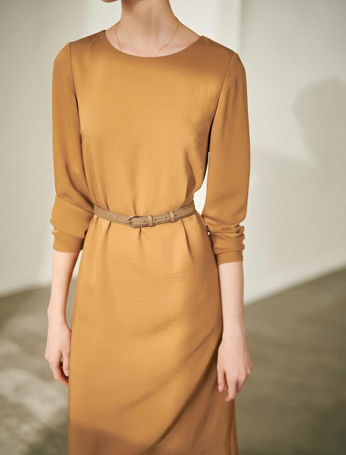 Warm Mustard Midi Dress