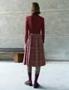 Wool-Blend Plaid Midi Skirt