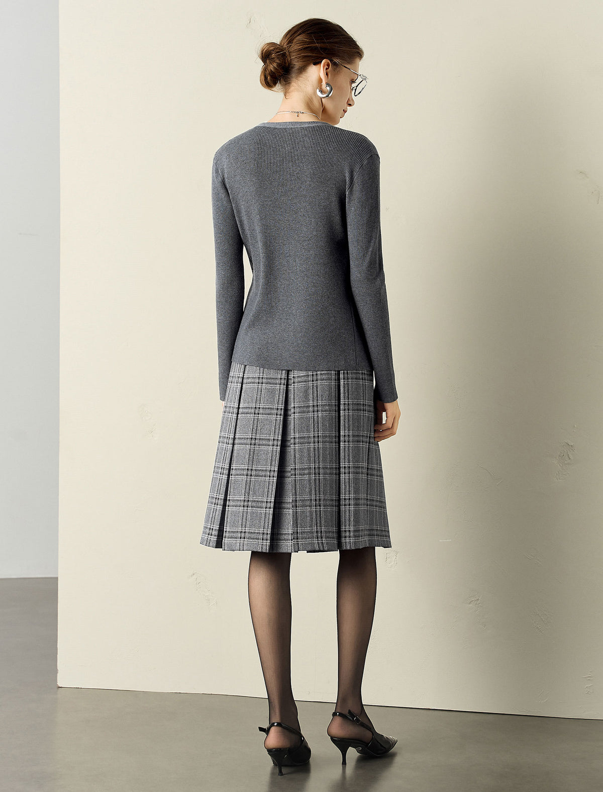 Knit Cardigan and Vest Two-Piece Set