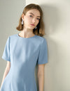 Light Blue Sheath Above Knee Dress