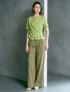 Lime Green Textured Wrap Knit Top