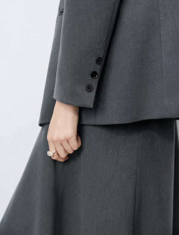 Grey Double Breasted Blazer