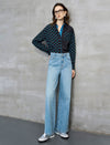 Light Wash High Rise Wide Leg Jeans