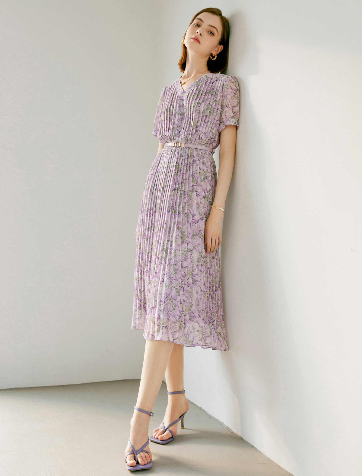 V-Neck Printed Dress