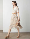 Collared Floral Pleated Shirt Dress