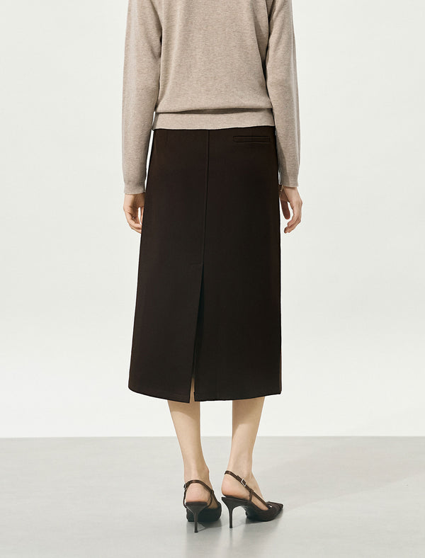 Back Slit Midi Pencil Skirt