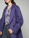 Wool Blend Notched-Lapel Double-Breasted Relaxed Long Coat