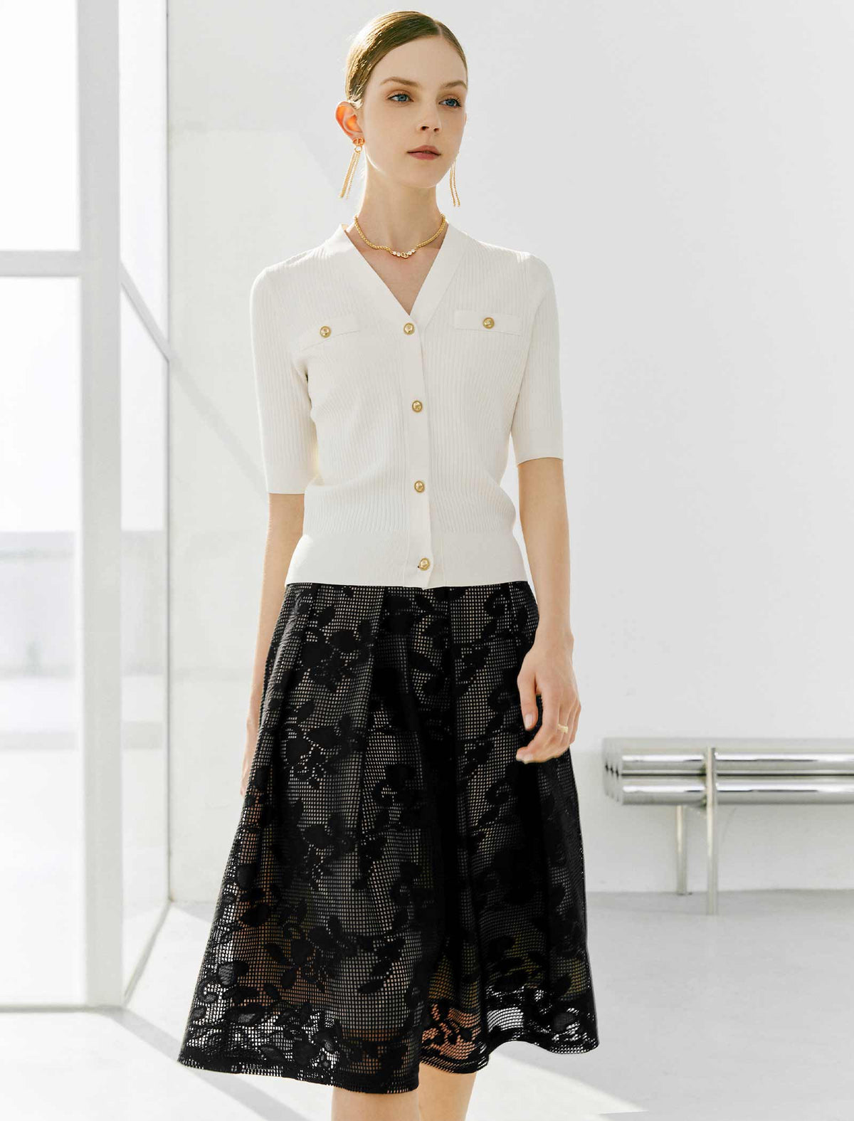 Lace A-Line Skirt