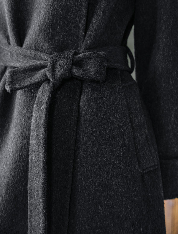 Wool-Blend Belted Coat