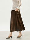Textured Satin Midi Skirt