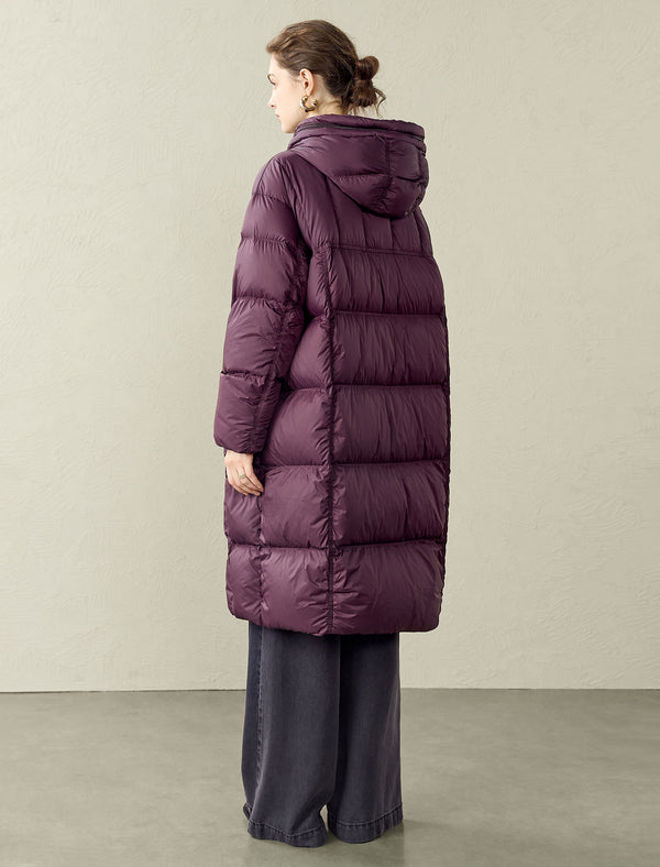 Long Hooded Down Coat