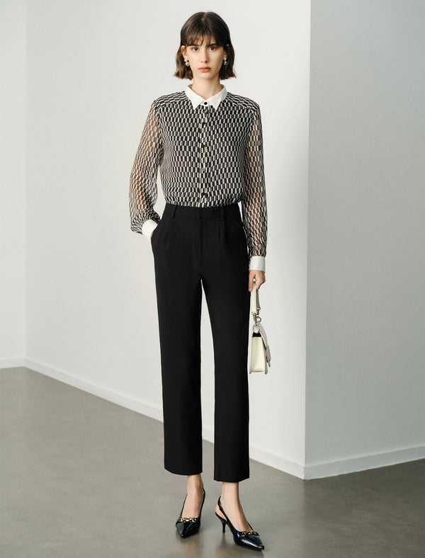 Checkered Button Up Blouse