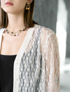 Sheer Lace Button Front Cardigan