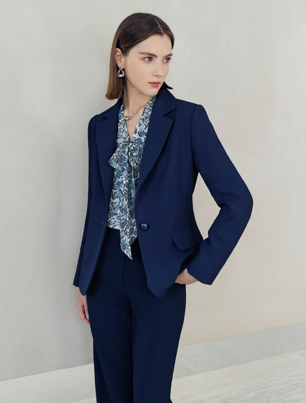 Chiffon Blue Leopard Print Blouse