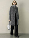 Toggle-Front Tweed Wool-Blend Coat