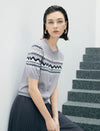 Fair Isle Pattern Short Sleeve Knit Cardigan