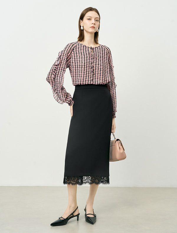 Pink Plaid Loose High-End Shirt