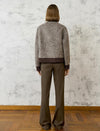 Wool-Blend Fuzzy Textured Bomber Jacket