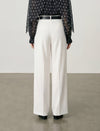 Crisp White Wide-Leg Tailored Pants