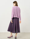 Purple Pleated Midi Skirt