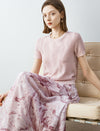 Pink Textured Short Sleeve Knit Top