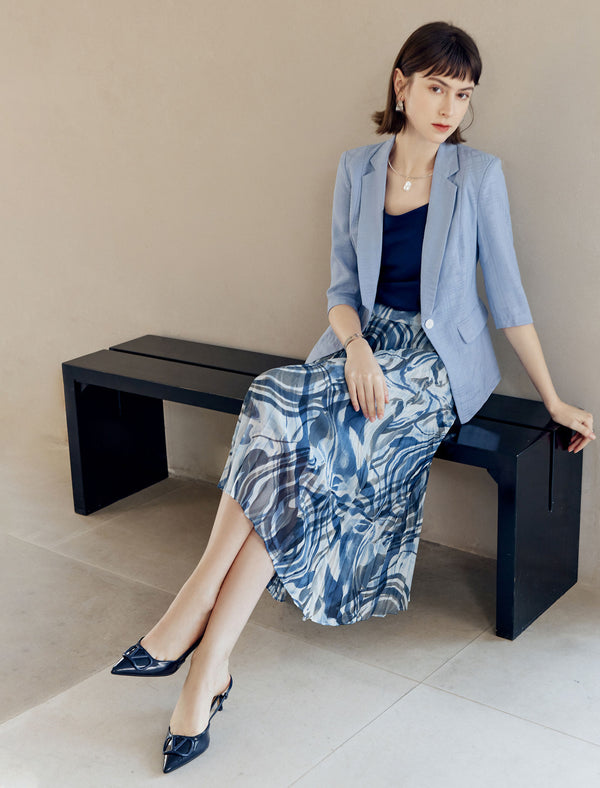 Three-Quarter Sleeve Lapel Blazer