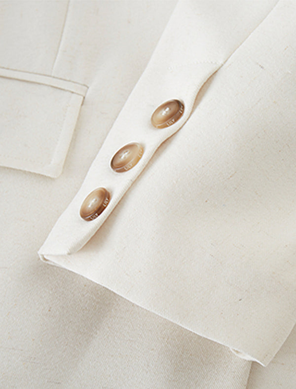Linen Blend Relaxed Fit Tailored Blazer