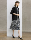 Tencel Ruched Sleeves Textured Tailored Blazer